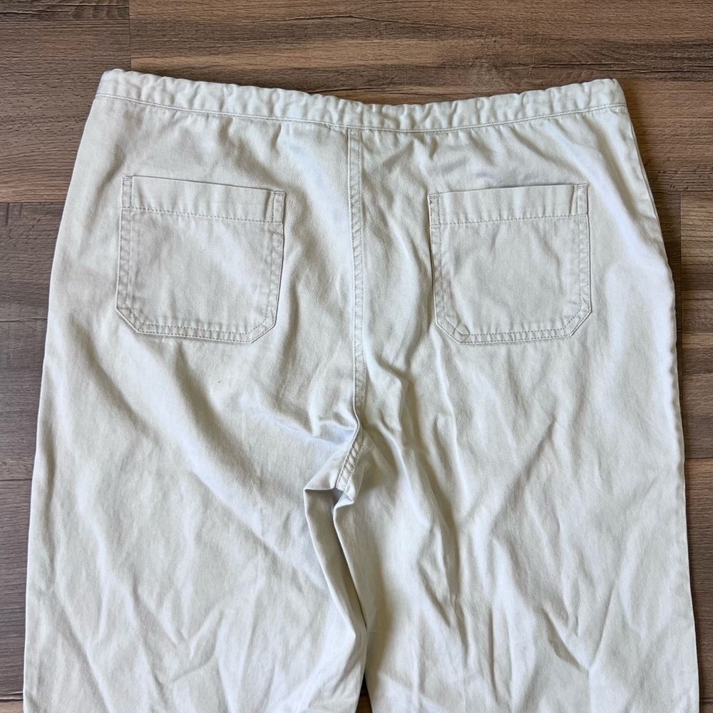 Vintage 90s Y2K Esprit Women's Drawstring Khaki Wide Leg Chino Pants Size Medium - Picture 6 of 6